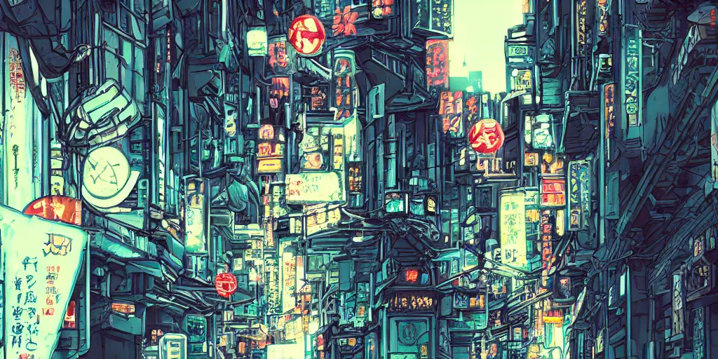 Image similar to a back alley in cyberpunk Tokyo by kirokaze