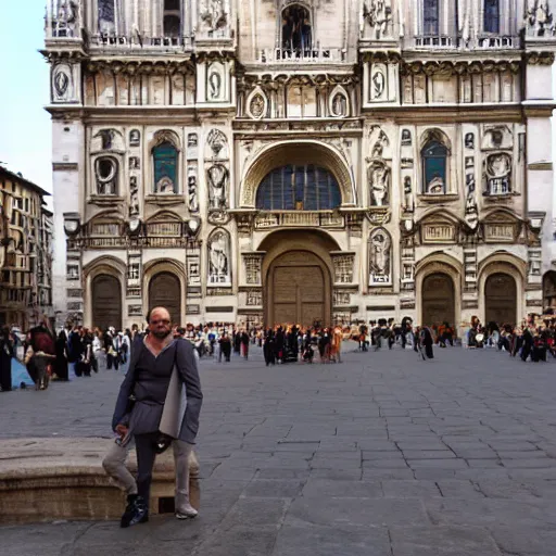 Image similar to the hunchback of notre dame visiting piazza del duomo milan