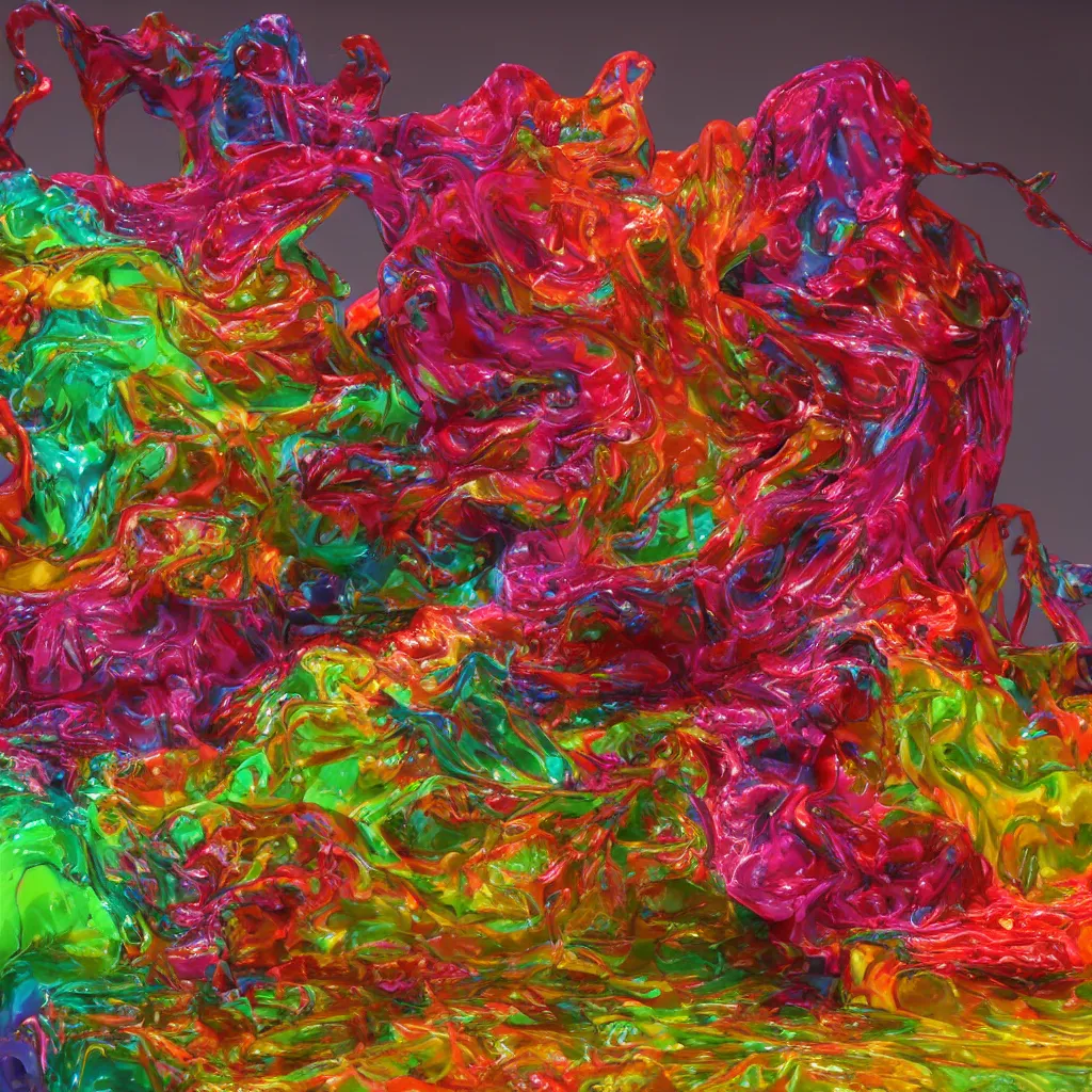 Image similar to painful pleasures by lynda benglis, octane render, colorful, 4 k, 8 k