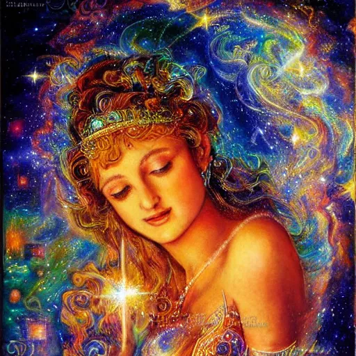 Prompt: goddess of hubble space telescope images by josephine wall, dramatic lighting, trending on art station