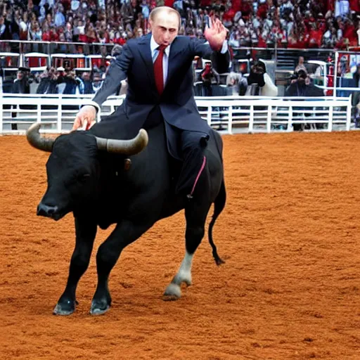 Image similar to vladimir putin riding a bull