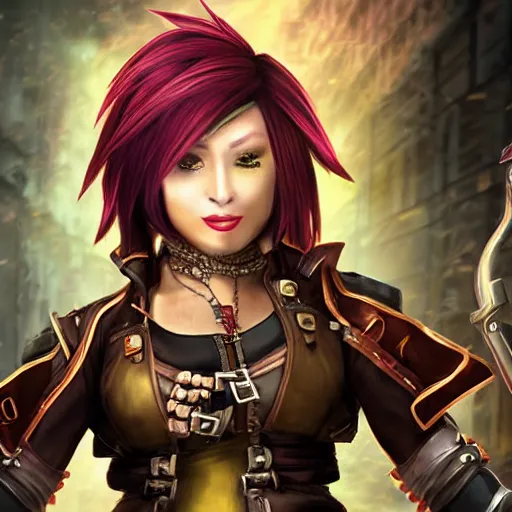 Prompt: a realistic photograph of vi from arcane
