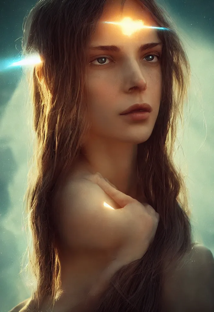 Prompt: portrait art of female angel by alessio albi 8 k ultra realistic, angel wings, lens flare, atmosphere, glow, detailed, intricate, full of colour, cinematic lighting, trending on artstation, 4 k, hyperrealistic, focused, extreme details, unreal engine 5, cinematic, masterpiece