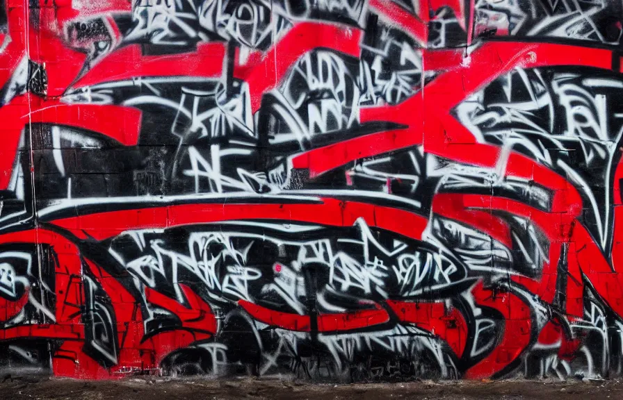 Prompt: new york underground graffiti, red and black, 4k