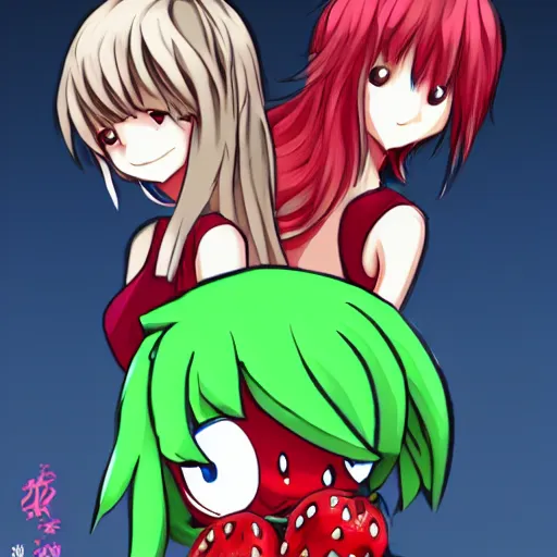 Image similar to strawberry monster trending on pixiv