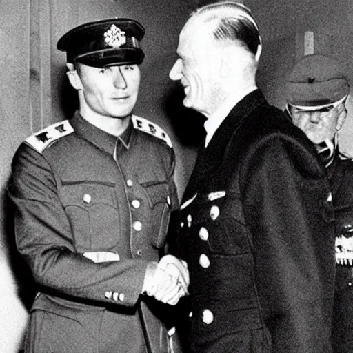 Image similar to robert lewandowski shaking hands with german dictator