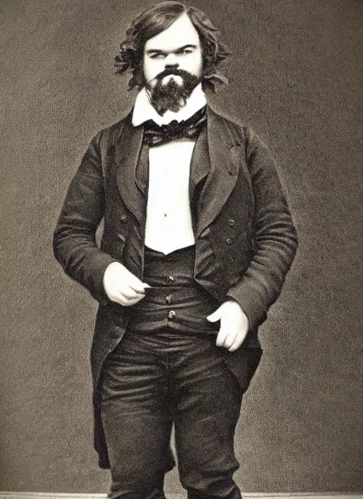 Image similar to 1 8 0 0 s style full body detailed photograph of jack black, realistic