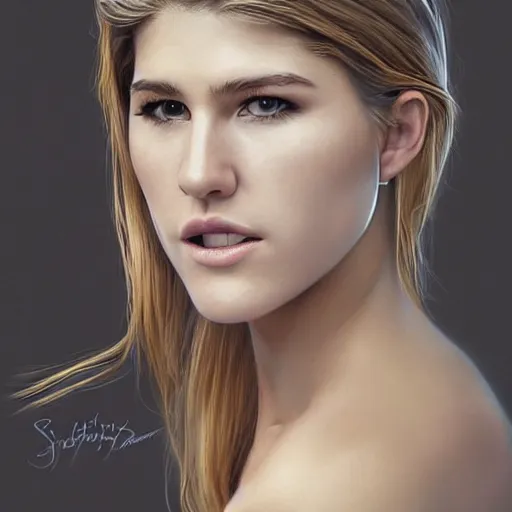 Image similar to eugenie bouchard in the style of stefan kostic, realistic, full body, sharp focus, 8 k high definition, insanely detailed, intricate, elegant, art by stanley lau and artgerm