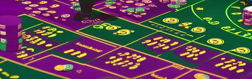 Image similar to purple and green slots casino interface, material design