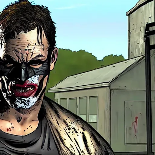 Image similar to batman in the walking dead 4 k detailed super realistic