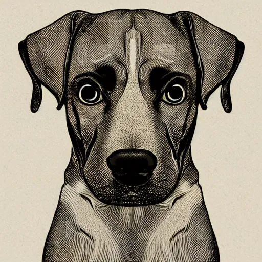 Image similar to dog, detailed, 4k, style of hydro74