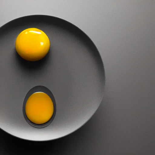 Image similar to a egg with yolk in a soup ladle, product render, octane, v ray, realistic