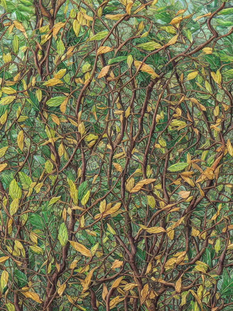 Prompt: a chaotic windy tornado of leaves, intricate details, aesthetically pleasing and harmonious natural colors, art by tiffany bozic, impressionism, detailed