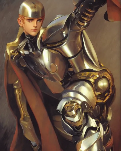 Image similar to Genos, anime, oil on canvas, artstation, by J. C. Leyendecker and Edmund Blair Leighton and Charlie Bowater, octane