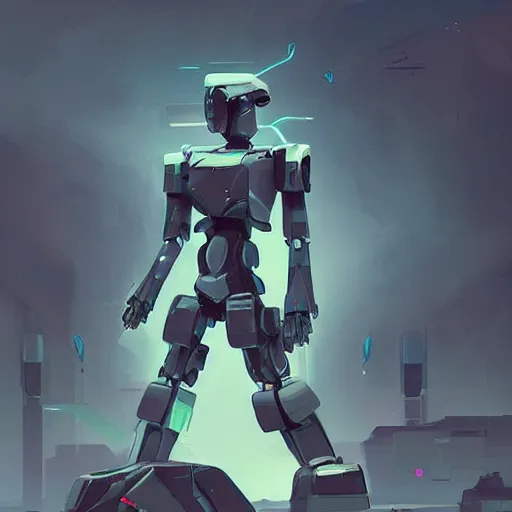 Prompt: combat mecha by fiona staples, beeple