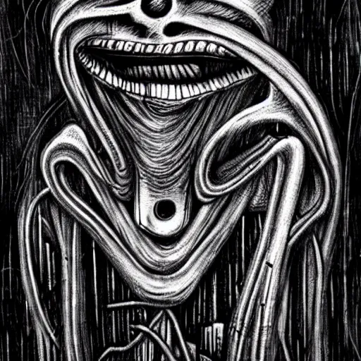 Prompt: ghost hr giger style