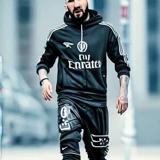 Prompt: benzema with cyberpunk style