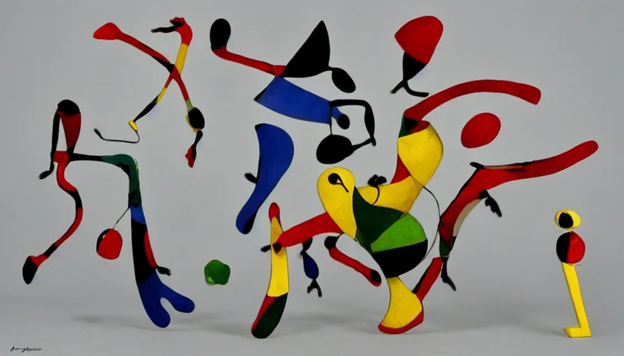Image similar to capoeira, sculpture by joan miro