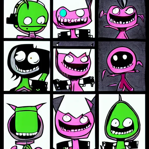 Image similar to invader zim in the style of deviantart