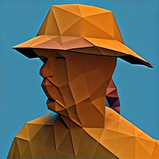 Image similar to low poly anthropologist cover art