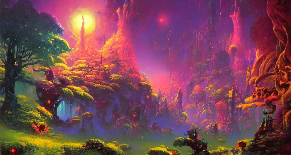 Image similar to Enchanted and magic forest, by PAUL LEHR ,