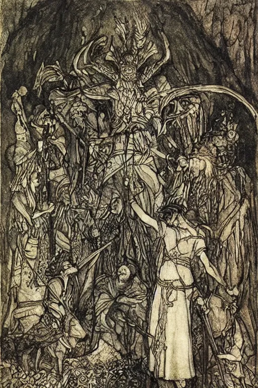 Image similar to the gods of pegana by arthur rackham