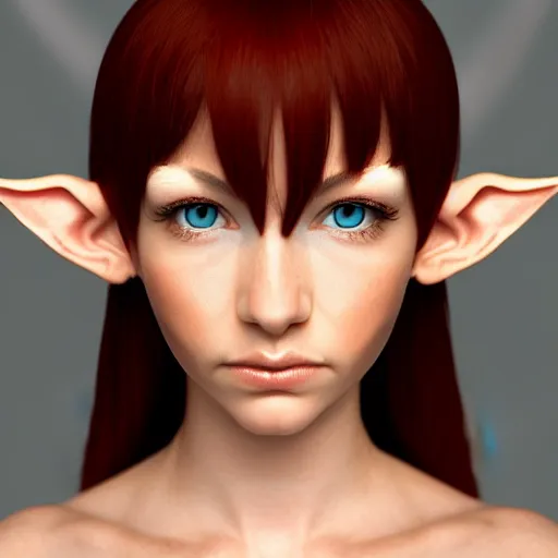 Prompt: full body shot of an elf girl, photorealistic, perfect symmetrical image, symmetrical face, perfect face