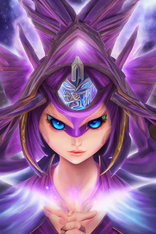 Prompt: dark magician girl from Yu-Gi-Oh, ultra detailed, digital art, 8k ,character ,realistic, portrait, hyperrealistic