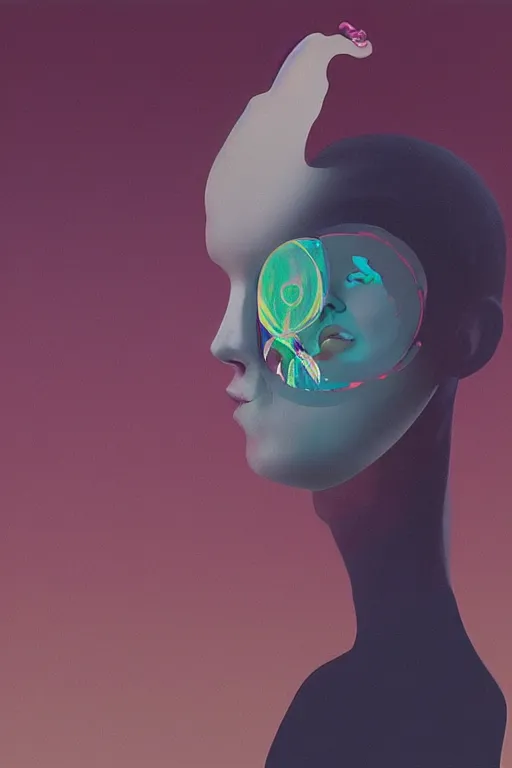 Image similar to woman wearing oculus and digital glitch head edward hopper and james gilleard, zdzislaw beksisnski, higly detailed