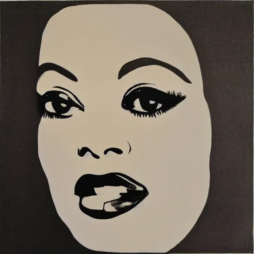 Prompt: individual diana ross silk screen francis bacon