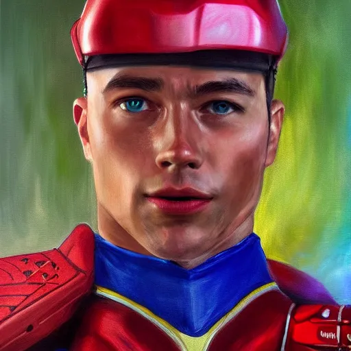 Prompt: realistic Portrait painting of Forrest Gump as a Power Ranger, made by Michaelangelo, physical painting, Sharp focus,digital art, bright colors,fine art, trending on Artstation, unreal engine.