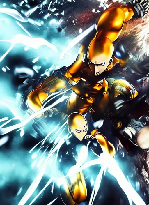 Saitama vs Garou on Behance in 2023