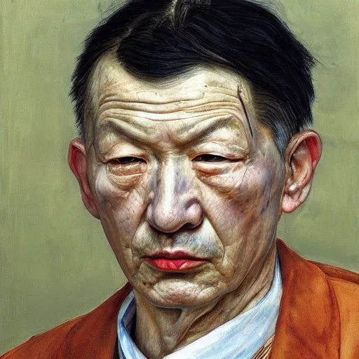 Prompt: high quality high detail painting by lucian freud, hd, chineese portrait, dramatic lighting