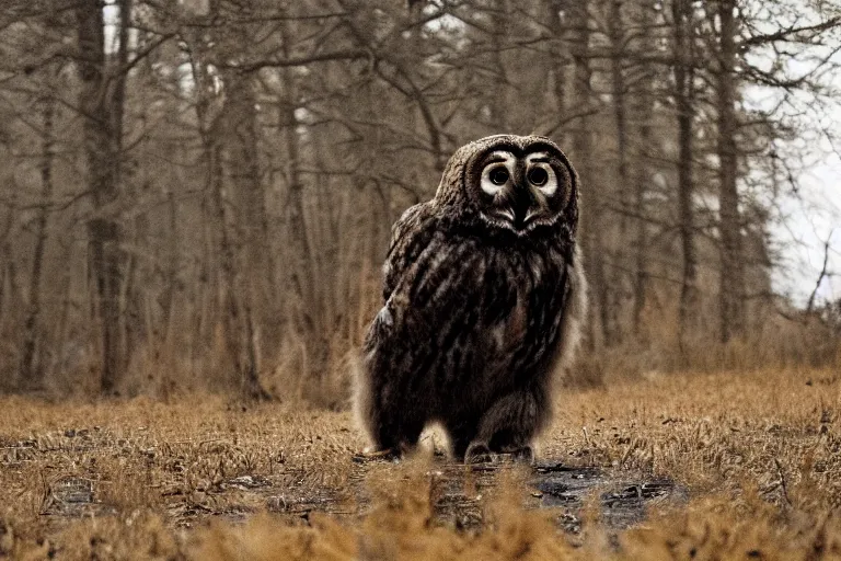 Prompt: wildlife photography of an Owlbear by Emmanuel Lubezki