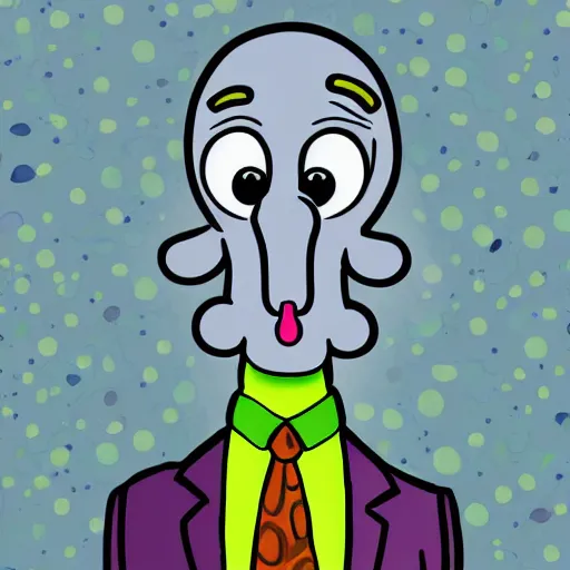 Image similar to handsome squidward, male, detailed pop art