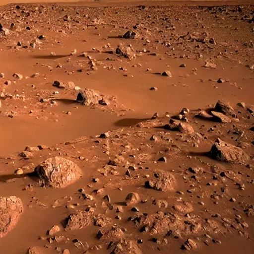 Image similar to a colony of humans living on the surface of planet mars