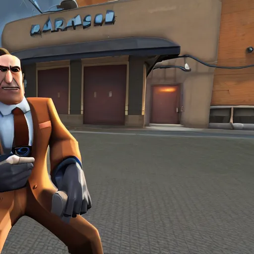 Image similar to Saul Goodman in Team Fortress 2, HD 4k game screenshot, Valve official announcement, new character