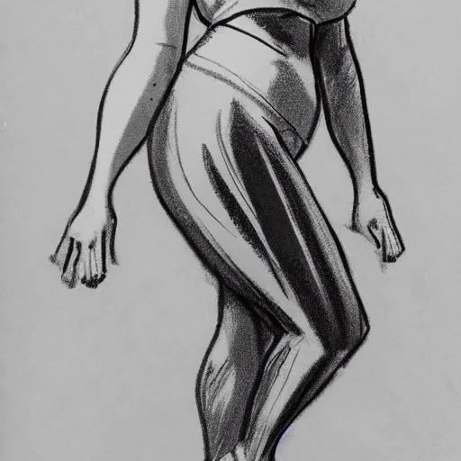 Image similar to milt kahl sketch of thick cuban girl wearing black yoga pants