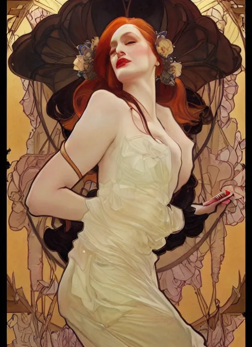 Image similar to jinkx monsoon, painting by artgerm and greg rutkowski and alphonse mucha