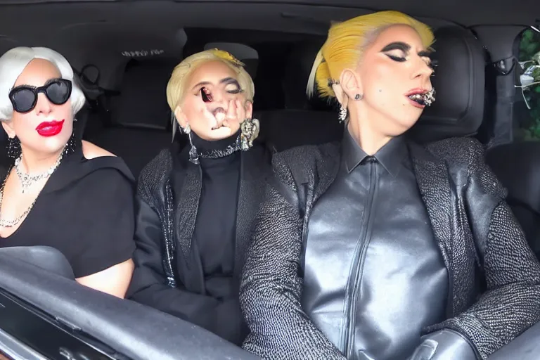 Prompt: lady gaga and judy in garland carpool karaoke, highly realistic, highly detailed, high resolution, 8 k 4 k,