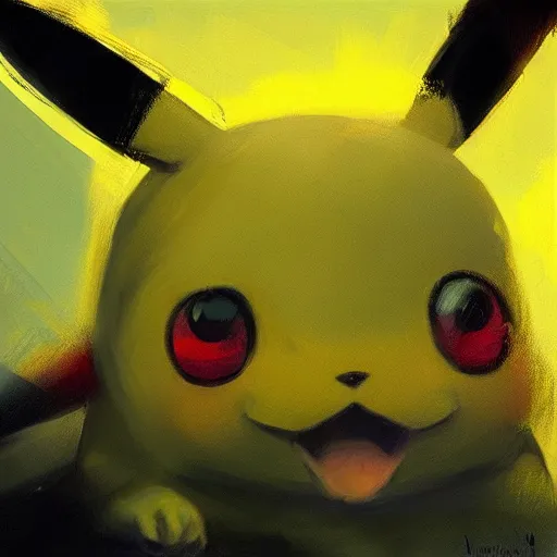 Image similar to pikachu, realistic, ultrahd, jeremy mann painting