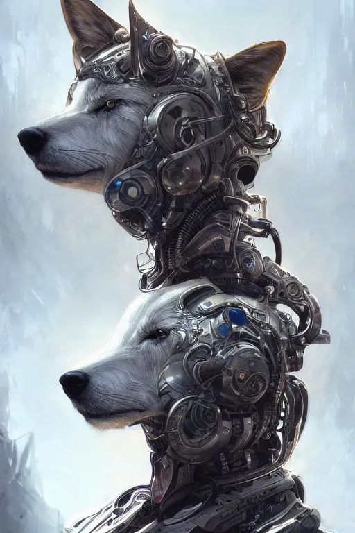 Prompt: ultra realistic illustration of a cybernetic wolf, hacknaut cyberpunk, sci - fi, fantasy, intricate, elegant, highly detailed, digital painting, artstation, concept art, smooth, sharp focus, illustration, art by artgerm and greg rutkowski and alphonse mucha