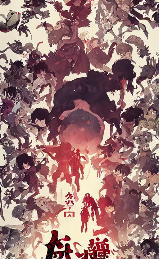 Image similar to poster for a japanese film animation called the 3 minutes to midnight, 8 k, hd, dustin nguyen, akihiko yoshida, greg tocchini, greg rutkowski, cliff chiang