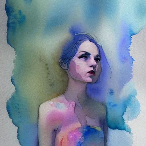 Image similar to dreaming in watercolor, trending on artstation, award winning