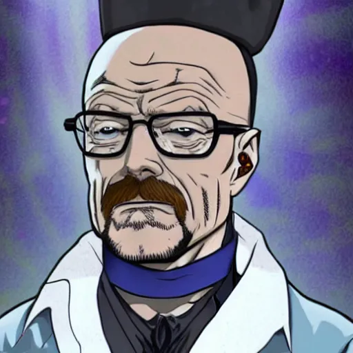 Image similar to walter white in jojos bizarre adventure