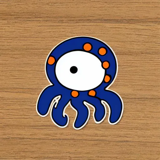 Image similar to cute octopus with a sword sticker