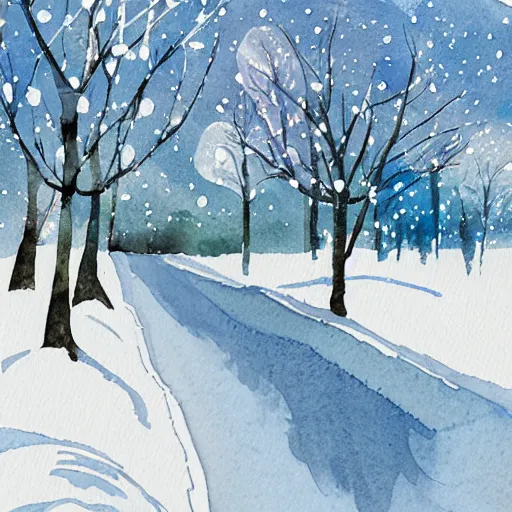 Image similar to winter watercolor illustration style