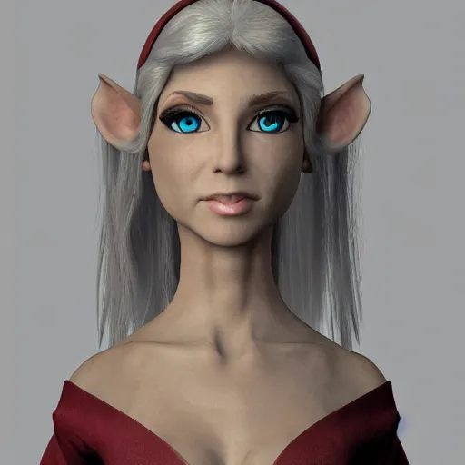 Prompt: 2D render of attractive young elf woman