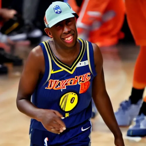 Prompt: tyler the creator playing in the nba