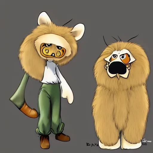 Image similar to A character based on a haggis, cartoon style, soft and cuddly with fur, In the style of Dreamworks, Art by Brian Bolland, Trending on CGSociety, Manga and Anime